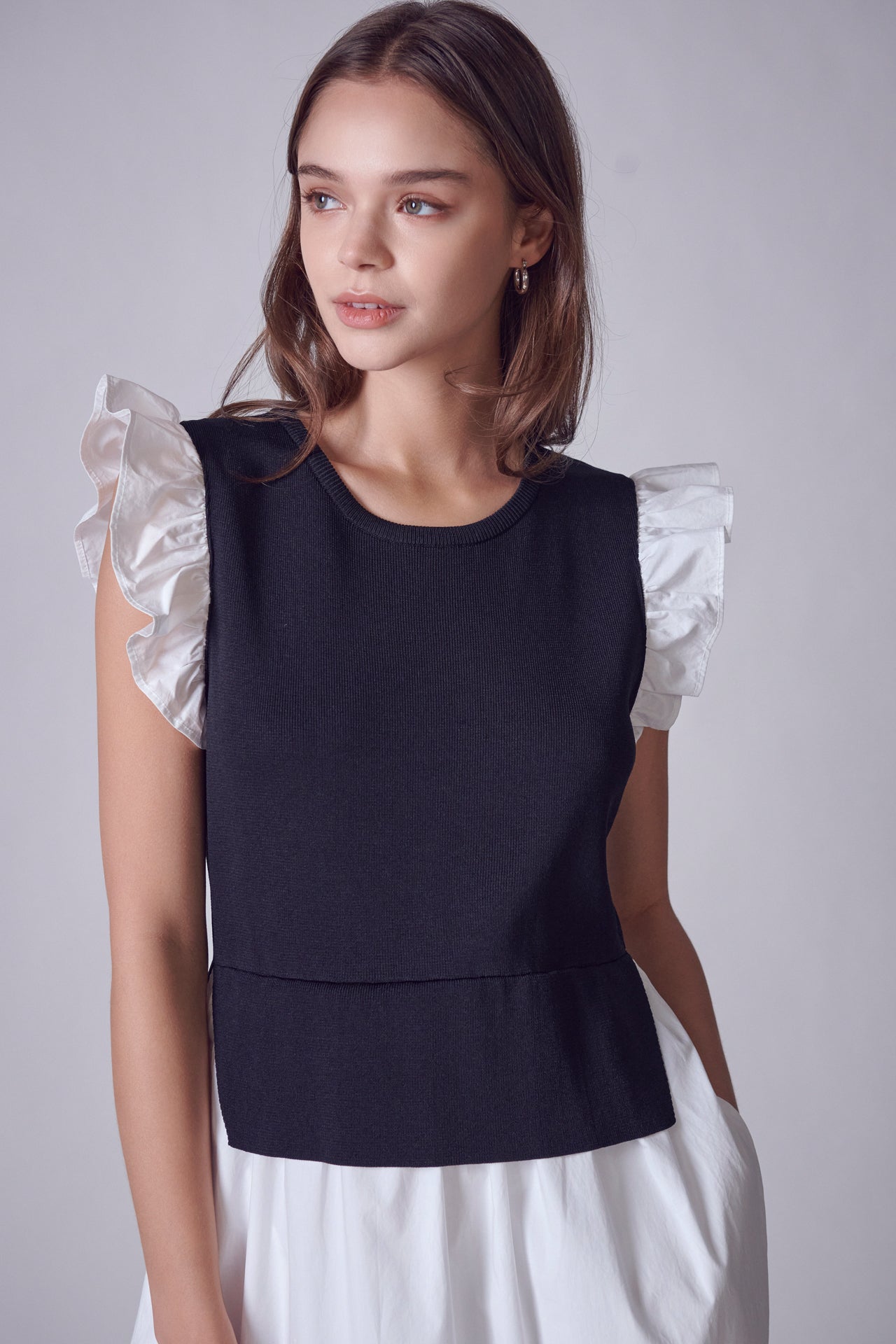 Mixed Media Sleeveless Maxi Dress – English Factory
