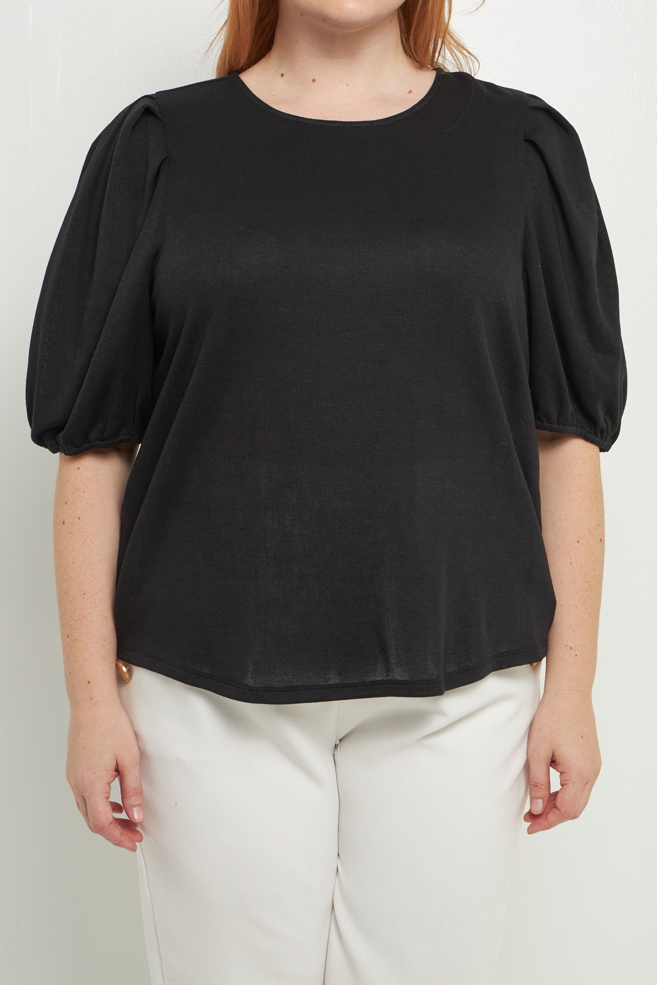 ENGLISH FACTORY - Pleated Shoulder Knit Top - TOPS available at Objectrare