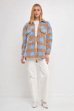 Load image into Gallery viewer, Gingham Shacket with Front Double Pockets
