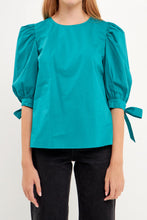 Load image into Gallery viewer, Bow Banded Puff Sleeve Blouse
