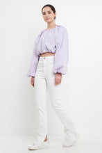 Load image into Gallery viewer, Cropped Blouson Long Sleeve Top
