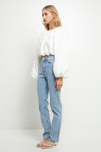 Load image into Gallery viewer, Cropped Blouson Long Sleeve Top
