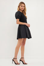 Load image into Gallery viewer, Mixed Media Henley Mini Dress
