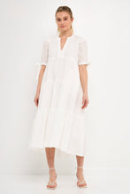 Load image into Gallery viewer, Gingham Tiered Midi Dress
