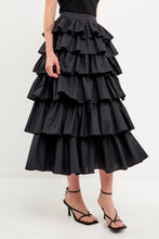 Load image into Gallery viewer, Pleated Combo Maxi Poplin Skirt
