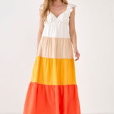 Sunset Colorblock Maxi Dress