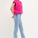 ENGLISH FACTORY-Chunky Knit Sweater Vest-SWEATERS & KNITS available at Objectrare