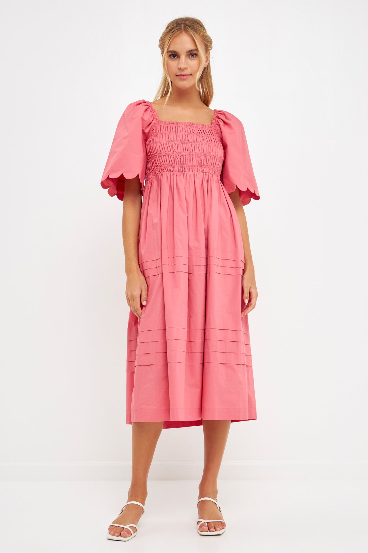 english factory ruffle detail midi dress ENGLISH FACTORY Ruffle Detail Midi Dress In Dust Pink M MEDIUM NEW