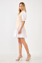 Load image into Gallery viewer, Mixed Media Puff Sleeve Mini Dress
