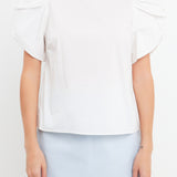 Shirring Detail Sleeve Top