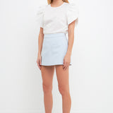 Shirring Detail Sleeve Top