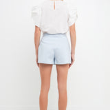 Shirring Detail Sleeve Top