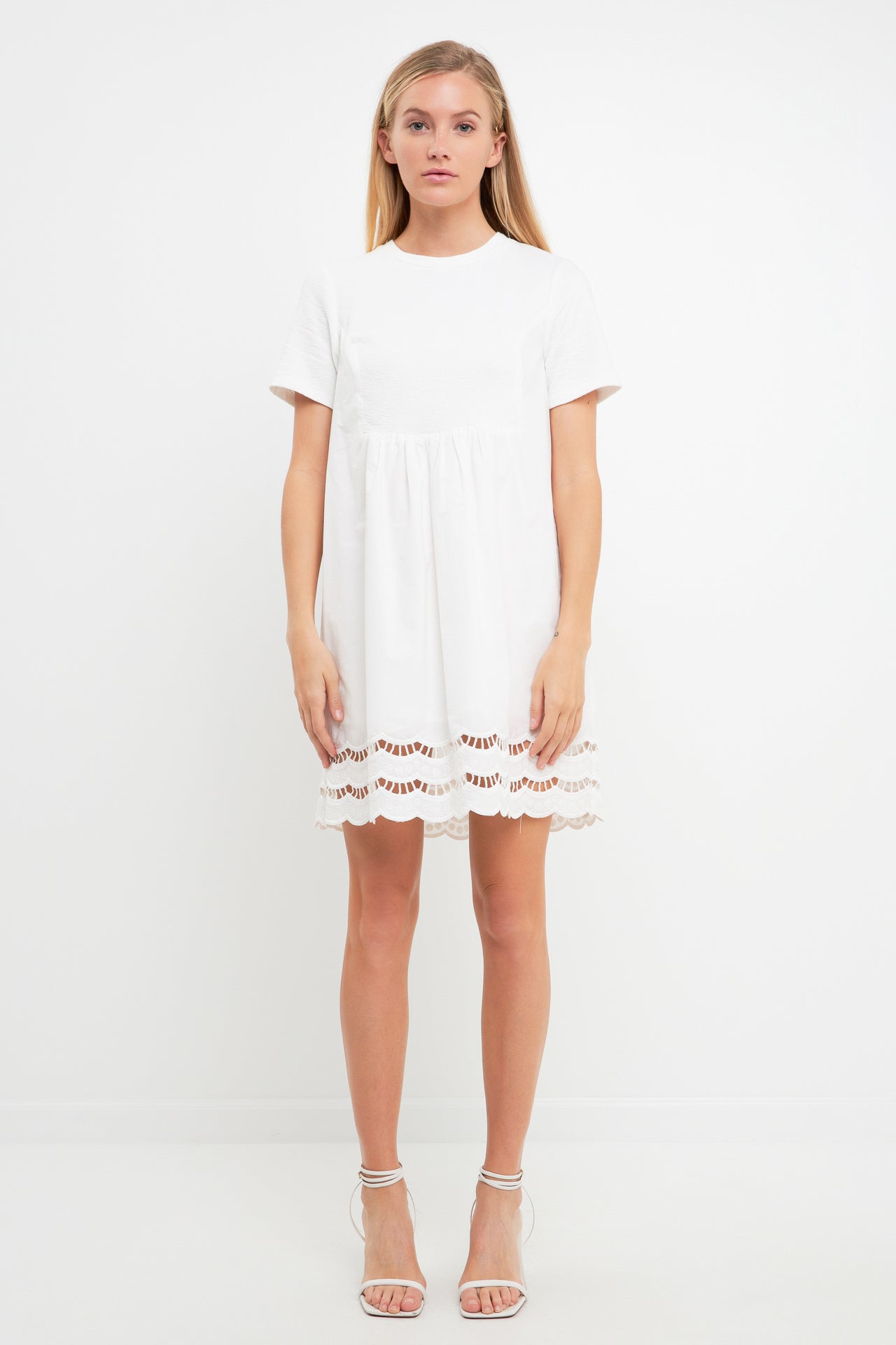Mixed Media Lace Dress English Factory Mixed Media Lace Dress English Factory