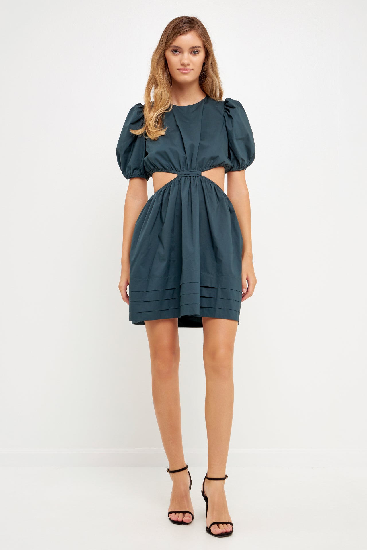 Pleats with Cut-out Detail Mini Dress