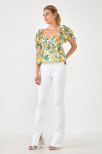 Load image into Gallery viewer, Lemon Print Puff Sleeve Top
