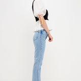 Mixed Media Puff Sleeve Knit Top
