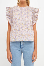 Load image into Gallery viewer, Floral Ruffle Detail Top
