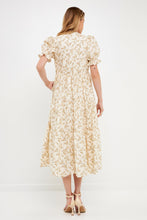 Load image into Gallery viewer, Floral Puff Midi Dress
