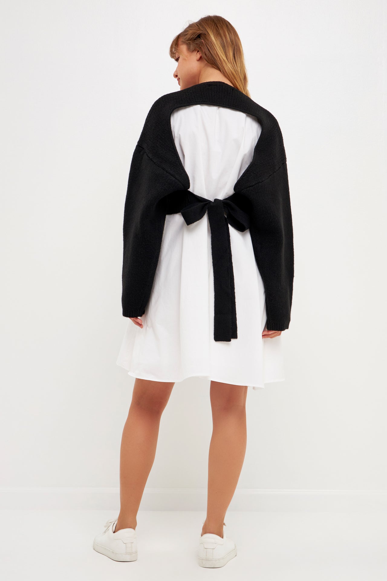 Sweater with Poplin Mini Dress Sweater with Poplin Mini Dress