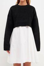 Load image into Gallery viewer, ENGLISH FACTORY-Sweater with Poplin Mini Dress-DRESSES available at Objectrare
