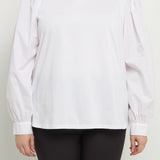 ENGLISH FACTORY - Mixed Media Puff Long Sleeve Top - TOPS available at Objectrare