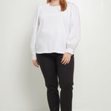 ENGLISH FACTORY - Mixed Media Puff Long Sleeve Top - TOPS available at Objectrare