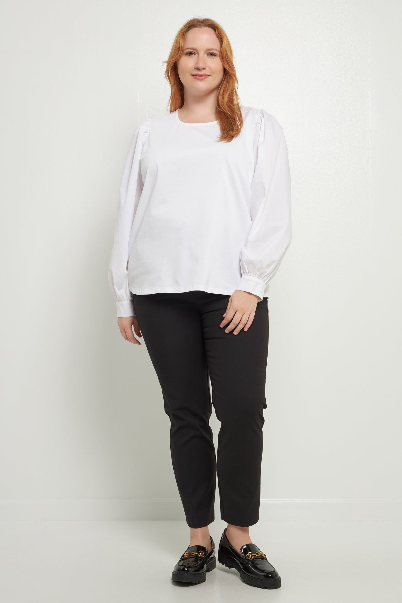 ENGLISH FACTORY - Mixed Media Puff Long Sleeve Top - TOPS available at Objectrare
