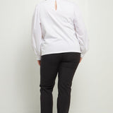 ENGLISH FACTORY - Mixed Media Puff Long Sleeve Top - TOPS available at Objectrare