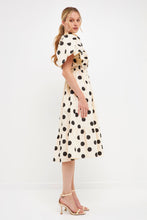 Load image into Gallery viewer, Ruffled Smocked Dot Midi Dress

