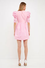 Load image into Gallery viewer, Pleated Puff Sleeve Mini Dress
