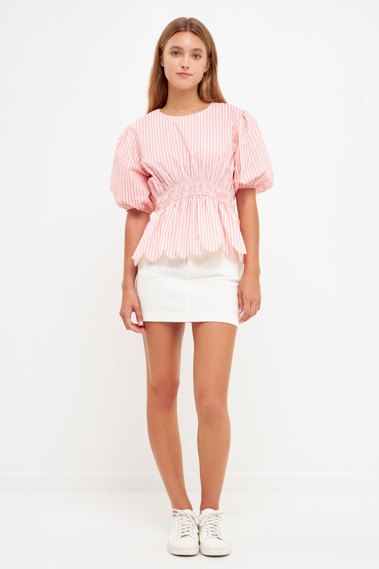 Striped Puff Sleeve Top – English Factory