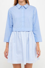 Load image into Gallery viewer, ENGLISH FACTORY-Stripe Contrast Shirt Mini Dress-DRESSES available at Objectrare
