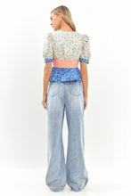 Load image into Gallery viewer, Mixed Print Peplum Top
