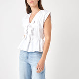 Front Double Bow Tie Top