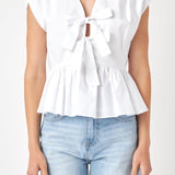 Front Double Bow Tie Top