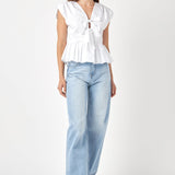 Front Double Bow Tie Top