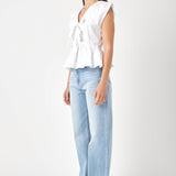 Front Double Bow Tie Top