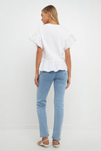 Load image into Gallery viewer, ENGLISH FACTORY-Mixed Media Knit Top-TOPS available at Objectrare
