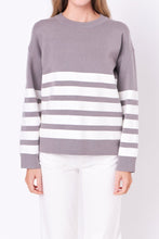Load image into Gallery viewer, Stripe Round Neck Sweater

