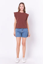 Load image into Gallery viewer, ENGLISH FACTORY-Stripe Sleeveless T-shirt-T-SHIRTS available at Objectrare
