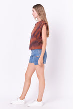 Load image into Gallery viewer, ENGLISH FACTORY-Stripe Sleeveless T-shirt-T-SHIRTS available at Objectrare
