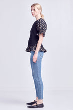 Load image into Gallery viewer, ENGLISH FACTORY-Floral Mixed Knit Top-TOPS available at Objectrare
