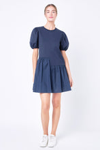Load image into Gallery viewer, Knit Woven Mixed Dress Plus
