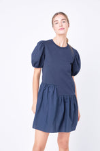 Load image into Gallery viewer, Knit Woven Mixed Dress Plus

