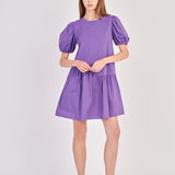 ENGLISH FACTORY - Knit Woven Mixed Dress Plus - DRESSES available at Objectrare