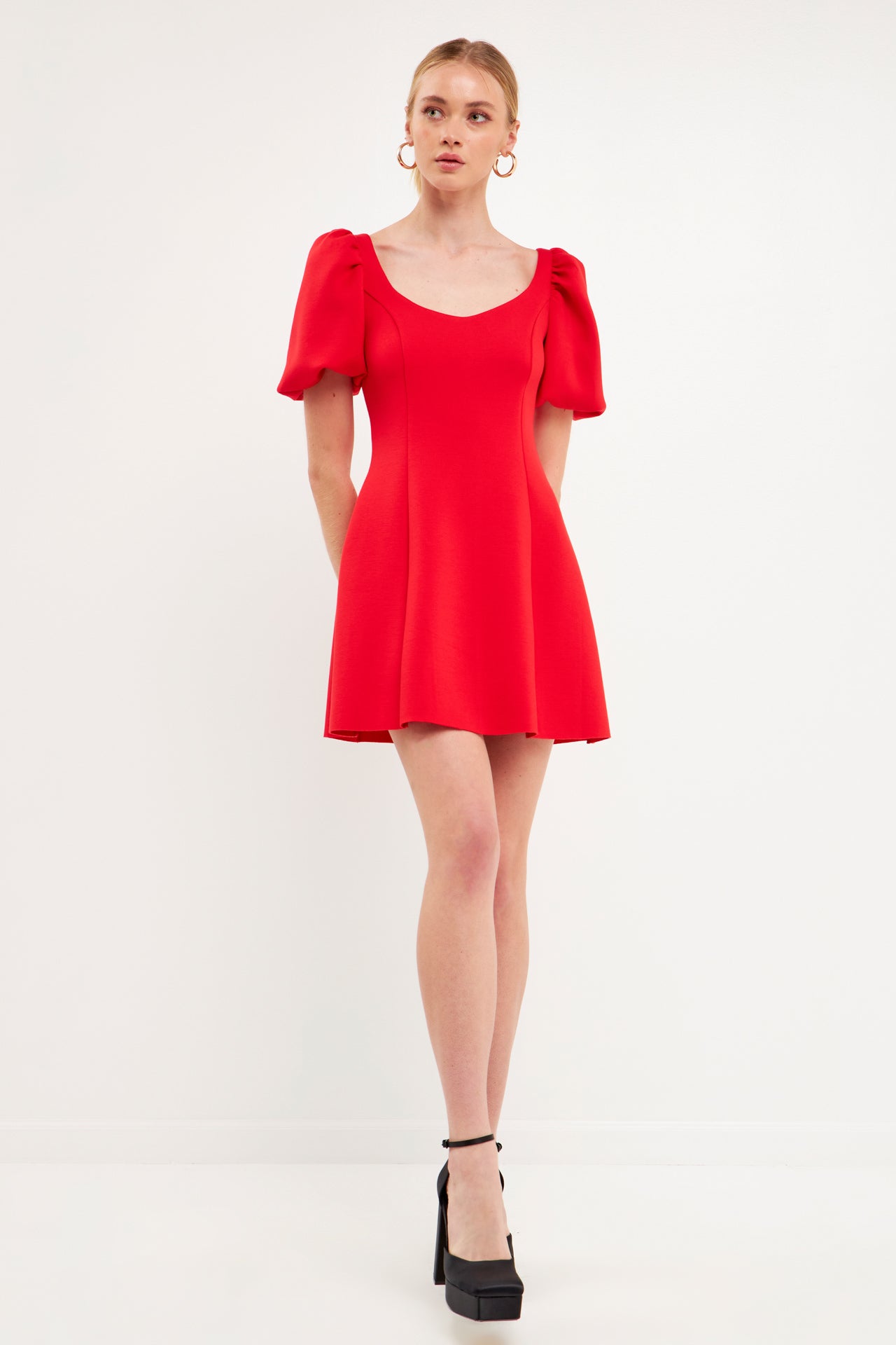 Puff Sleeve Mini Dress – English Factory