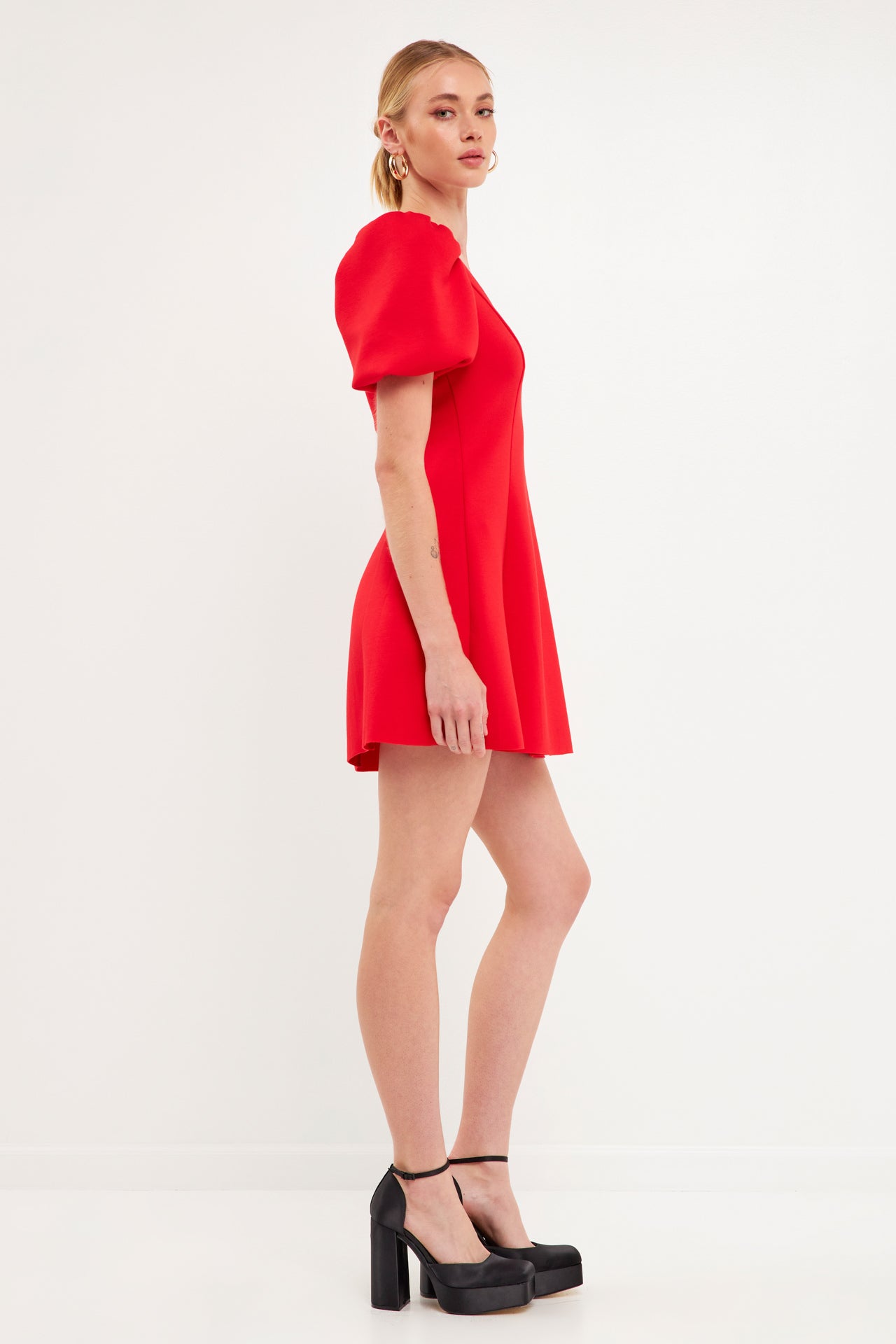 Puff Sleeve Mini Dress – English Factory