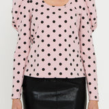 ENGLISH FACTORY - Dotted Puff Long Sleeve T-shirt - T-SHIRTS available at Objectrare