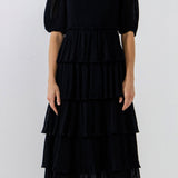 ENGLISH FACTORY - Dotted Tiered Dress - DRESSES available at Objectrare