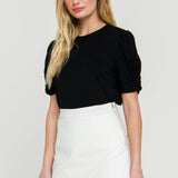 ENGLISH FACTORY - Twisted Sleeve T-shirt - T-SHIRTS available at Objectrare